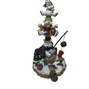 Vintage‎ 3 Stacked Polar Bears Mantel Christmas Stocking 9” Holder READ